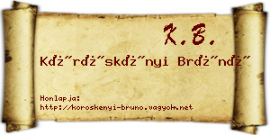 Köröskényi Brúnó névjegykártya